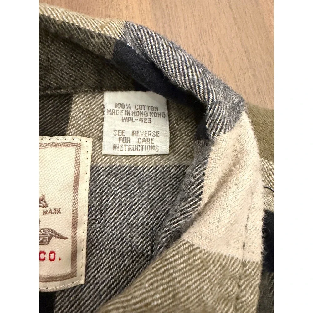Levi Strauss & Co Mens Plaid‎ Full Zip Shirt Jacket Green Black Cream L - Picture 7 of 7
